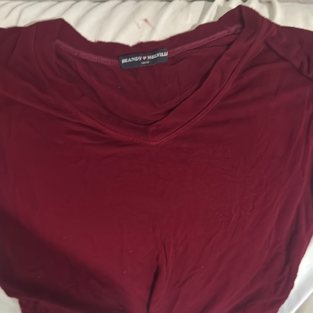 Brandy Melville Red Short Sleeve Tee